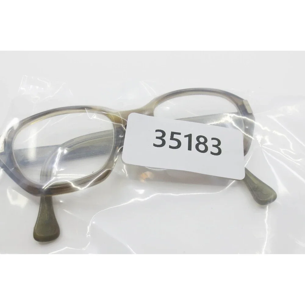 American Optical Flex-Fit Vintage Eyeglasses Olive Green Geometric Frame 5 1/2 S